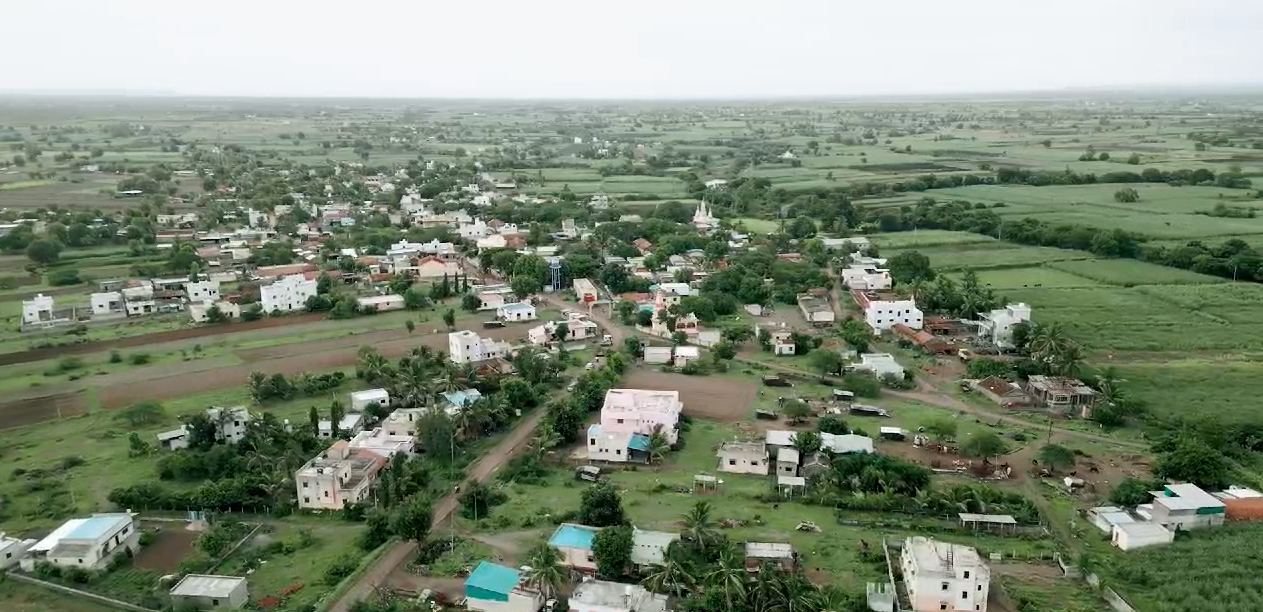 येतगाव ग्रामाचे हवाई दृश्य